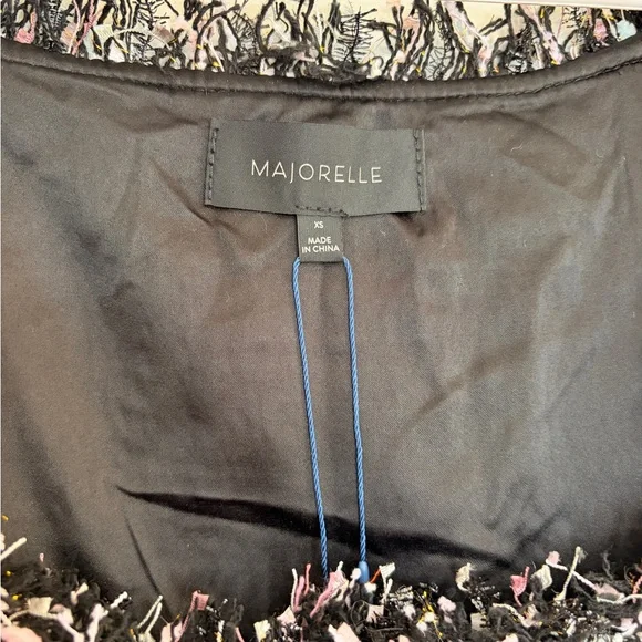 MAJORELLE Bia Black Tweed Mini Dress NWT Revolve XS - Picture 4 of 10
